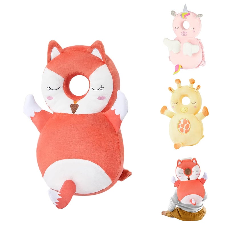NICE CHOICE Baby Head Back Protector Backpack Toddler Safety Protector Cushion Pad Soft, Adjustable and Lightweight Design for Safe Walking and Crawling Toddlers Girls and Boys(Fox) - Image 1